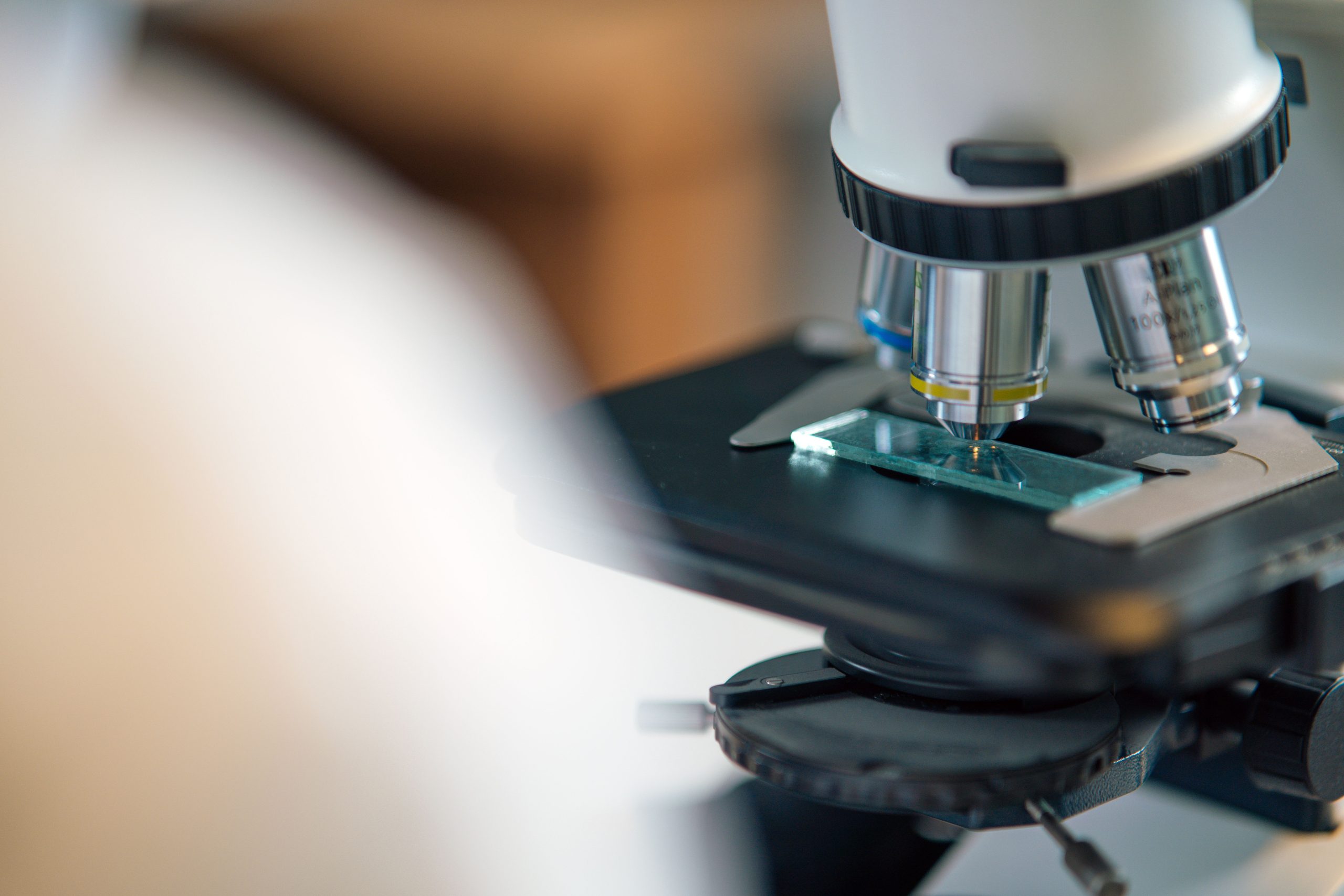 Préparation lame microscopique pour analyse biologique