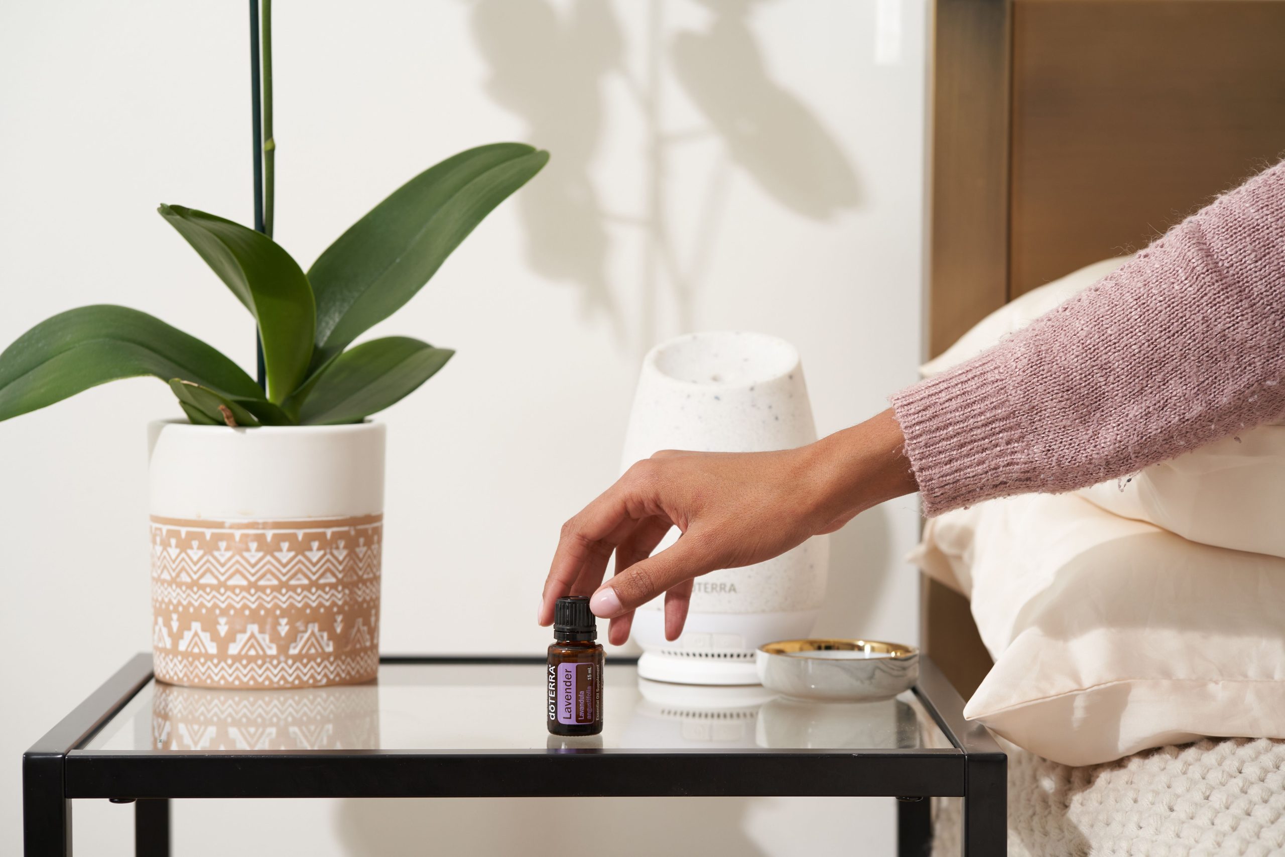 Chambre relaxante avec diffuseur huile essentielle